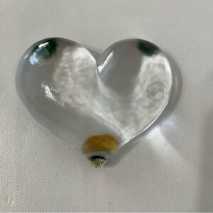 Vintage Paperweight Glass Heart Handmade Boda Sweden
